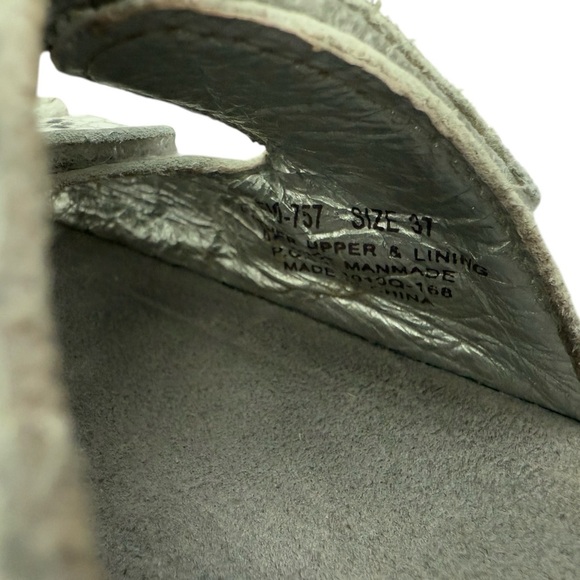 Alegria Lite Women Fio Slide Snake Skin Black Gray Leather Sandals Size 37 - Picture 8 of 11